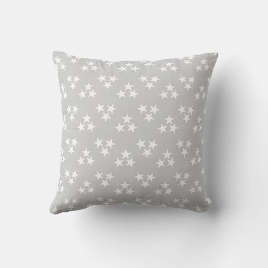 Coussin Gris et blanc avec étoiles nom bébé (Verso)