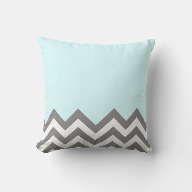 Coussin gris et blanc de zigzag (Recto)