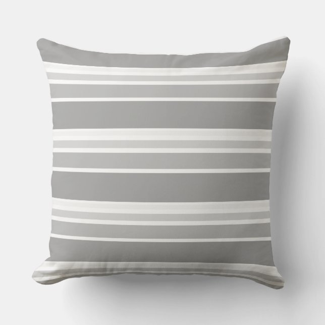 Coussin Gris Et Blanc Décoratifs (Recto)