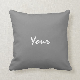 Coussin Gris et blanc personnalisés des textes