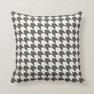 Coussin Gris et crème de charbon de bois géométrique de