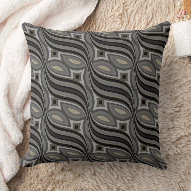 Coussin Gris et géométrique olive (Couverture)