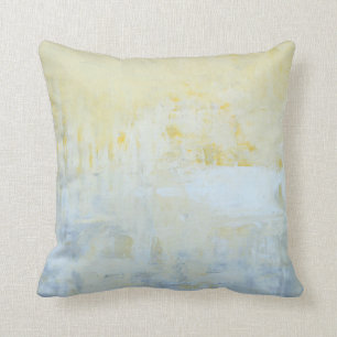 Coussin gris et jaune "livré" d'art abstrait