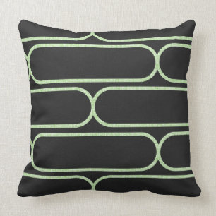 Coussin Gris et lt Green de carreau de sablier de planche