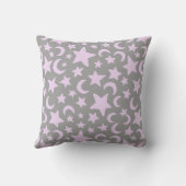Coussin Gris et pastel Violet Etoiles et lunes (Verso)