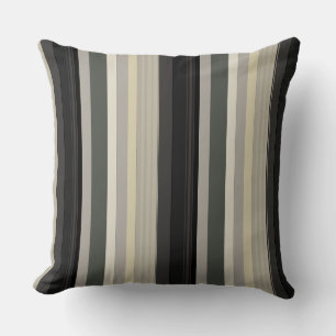 Coussin Gris et rayures vertes