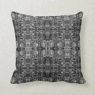 Coussin gris-foncé de motif de réflexions de vil