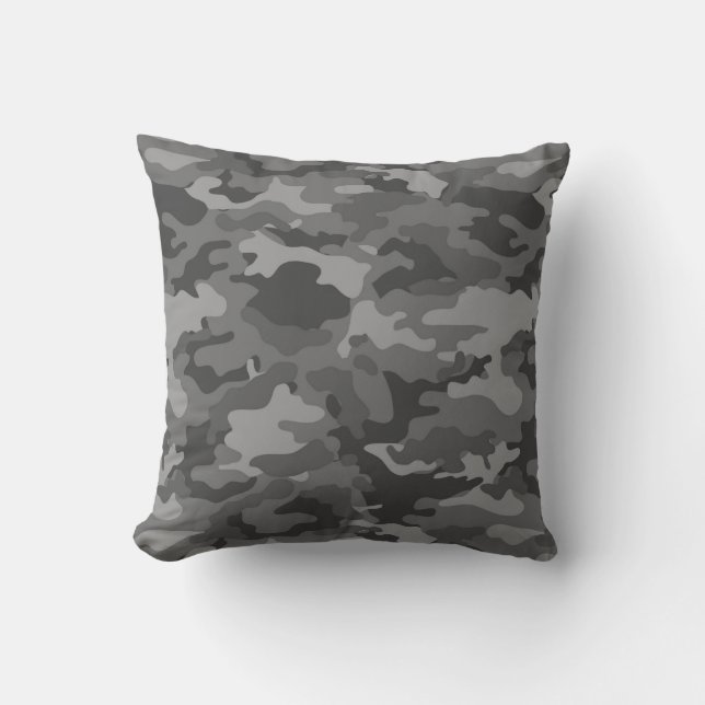 Coussin gris-foncé du camouflage #1 de Camo (Recto)