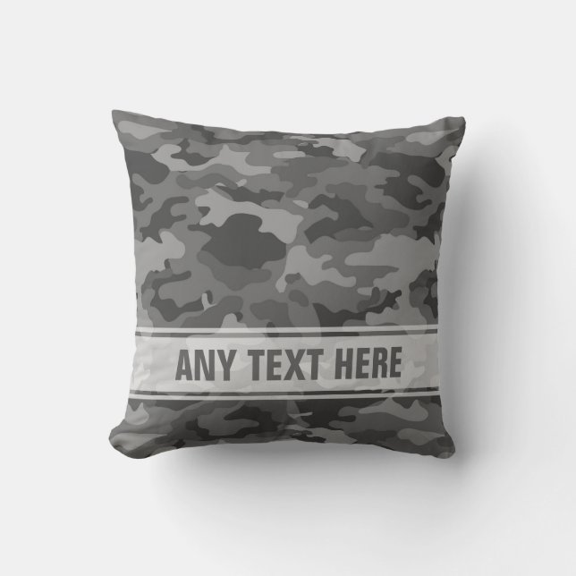 Coussin gris-foncé du camouflage #3 de Camo (Recto)