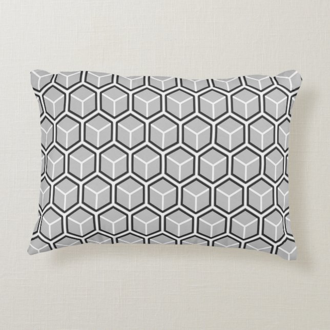 Coussin gris frais d'accent de nid d'abeilles de (Dos)