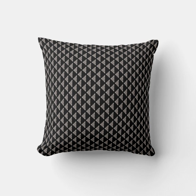 Coussin Gris géométrique forme diamant (Recto)
