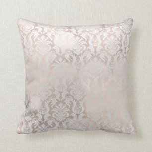 Coussin Gris gris royal de damassé métallique d'or de ro