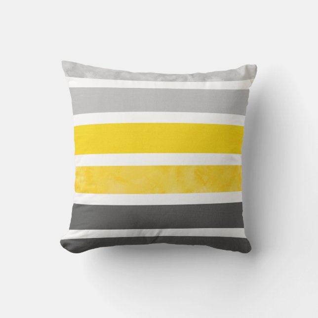 Coussin Gris Jaune Blancs (Recto)