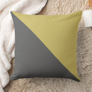 Coussin Gris & Jaune Moderne Triangle Forme Boho Style