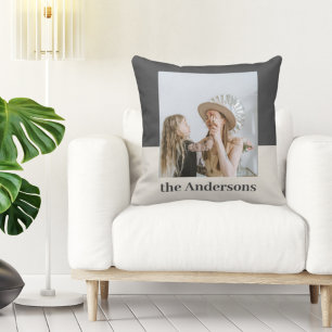 Coussin Gris moderne et beige   Photo   Nom de famille