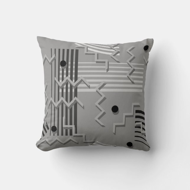 Coussin gris Motif géométrique Abstrait (Recto)