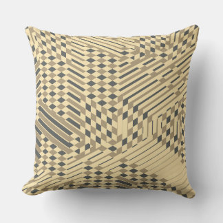 Coussin Gris Motif, Taupe, Crème Beurre