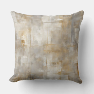 Coussin Gris Neutre Blanc Or Abstrait Plaid Maison de Camp