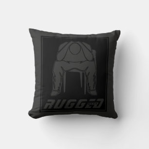Coussin gris noir robuste homme tenant la tête Homme de