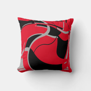 Coussin Gris noir sur rouge scintillant Art Design MCM loo