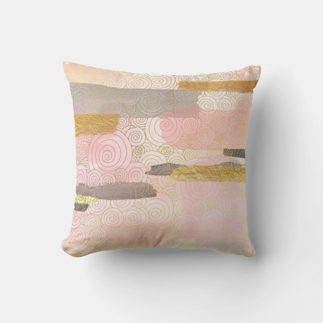 Coussin Gris or et rose clair  (Recto)