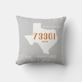 Coussin Gris orange de ville du Texas de code postal de (Recto)