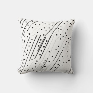 Coussin Gris ou pois noir, blanc, gris motif