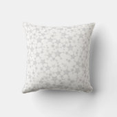 Coussin Gris pâle sur blanc | Motif d'étoiles en linogravu (Verso)