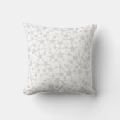 Coussin Gris pâle sur blanc | Motif d'étoiles en linogravu (Recto)