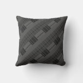 Coussin Gris Plaid Monogrammé (Verso)