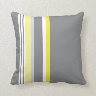 Coussin Gris (rayure jaune)