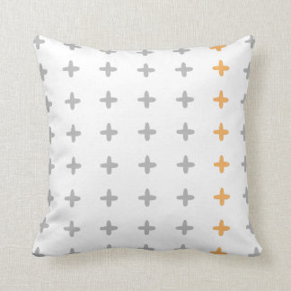 Coussin Gris réversible + Croix orange