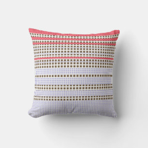 Coussin Gris, rose, brun, plaid