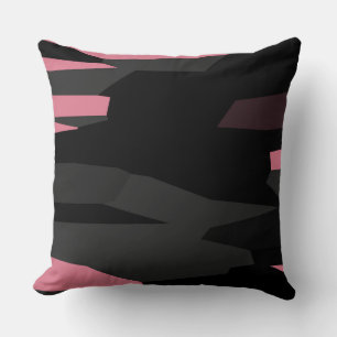 Coussin Gris rose et Abstrait noir