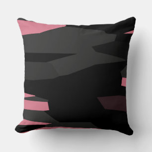 Coussin gris rose et noir abstrait