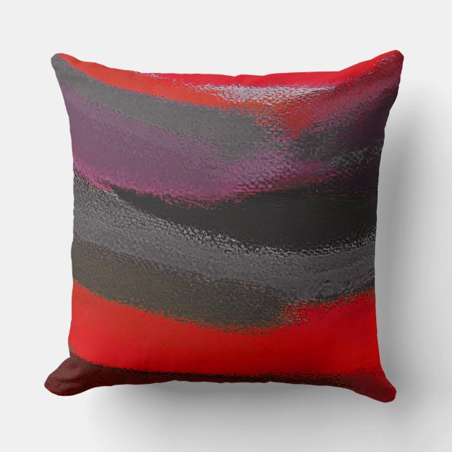 Coussin Gris rouge Abstrait (Recto)