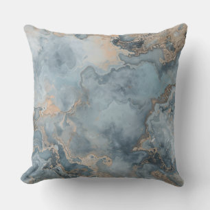 Coussin Gris Taupe Bleu Poussiéreux Marbré Contemporain