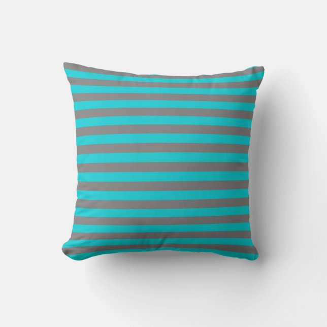 Coussin Gris turquoise et charbonnier (Recto)