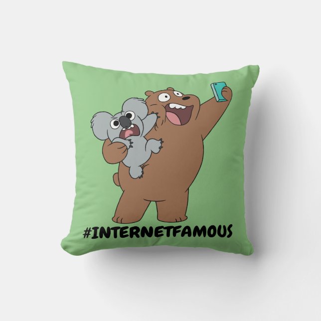 Coussin Grizz & Nom Nom - #InternetFamous (Recto)