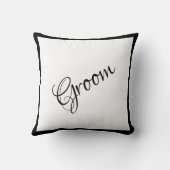 Coussin Groom Black Script Élégante Garde Mariage (Verso)