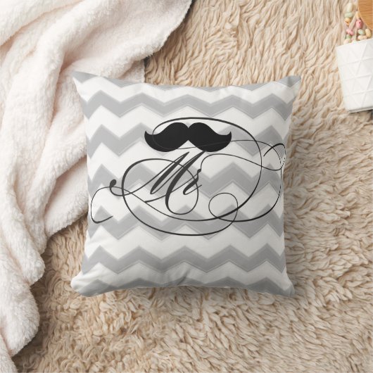 Coussin Groom Mustache M. Gray Zig Zag Floral (Couverture)