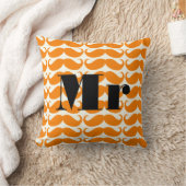Coussin Groom Orange et ivoire M. Mustache Patten (Couverture)