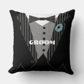 Coussin Grooms Tuxedo Choisir la couleur des fleurs (Recto)