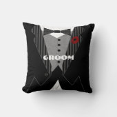 Coussin Grooms Tuxedo Coussin-Choose Flower Color (Recto)