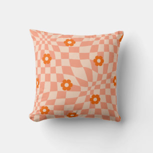 Coussin Groovy Daisy Floral Damier, Y2K 90s