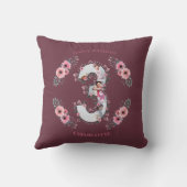 Coussin Gros 3ème anniversaire fille photo Collage Fleur r (Verso)