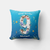 Coussin Gros 9e anniversaire Collage photo sous la mer (Recto)