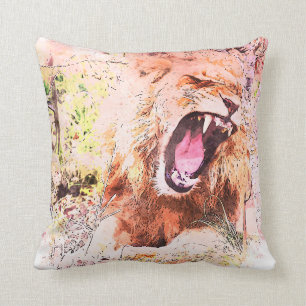 Coussin Gros Chats féroces sauvages