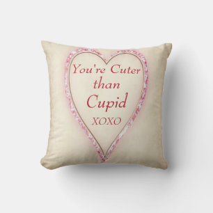 Coussin Gros Coeur "CUTER PLUS QUE CUPID"