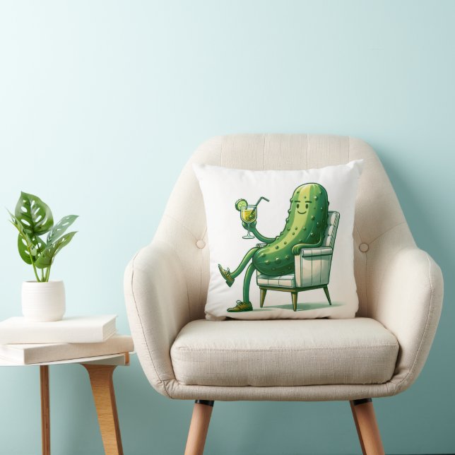 Coussin Gros Dill Pickle avec un Cocktail (Chaise)
